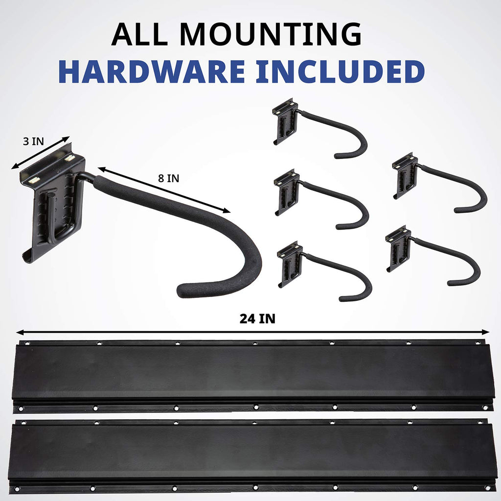 Raxgo Garage Bike Rack, Wall Mounted Bicycle Storage Hanger, 6 Adjustable Hooks Universal For Indoor & Home Use