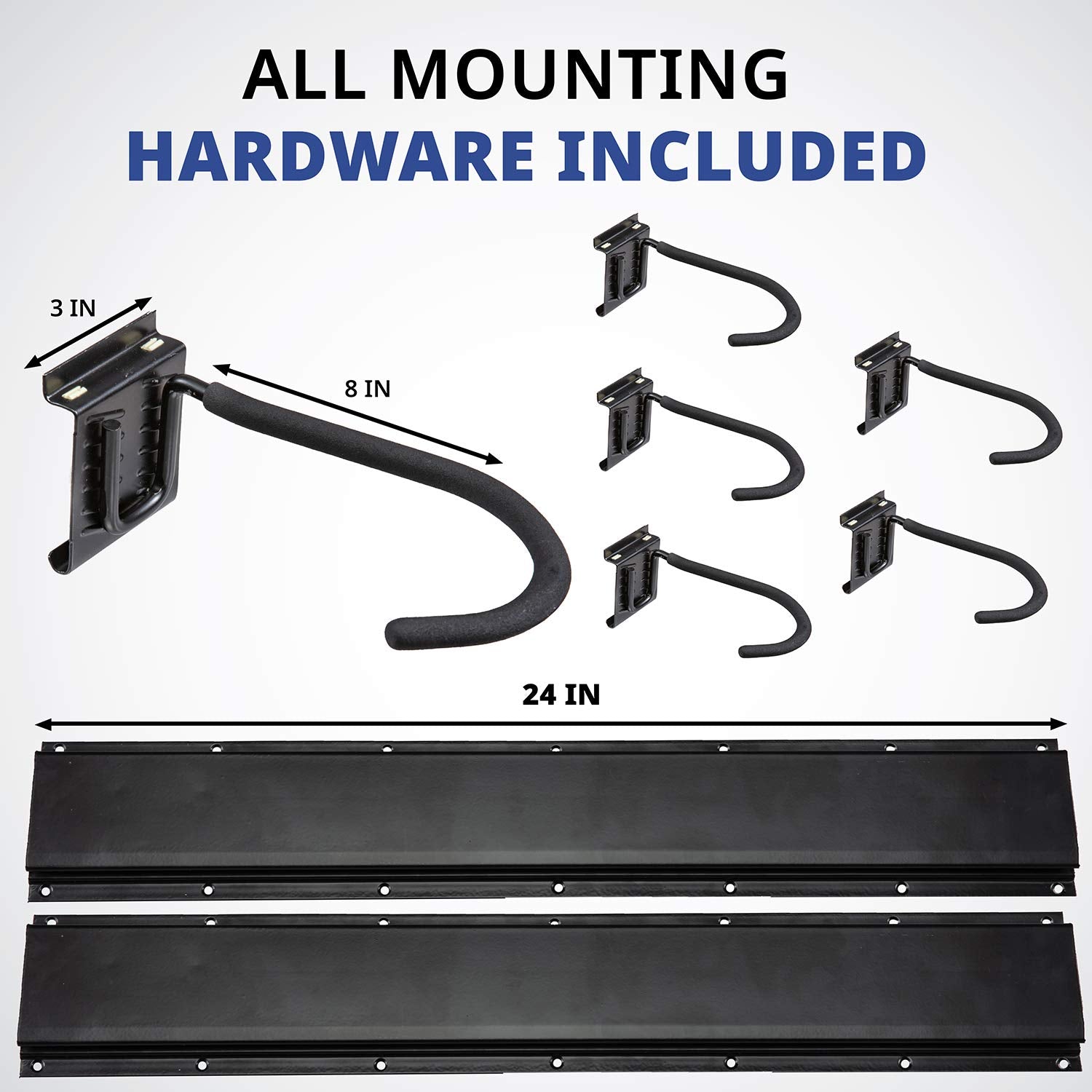 Raxgo Garage Bike Rack, Wall Mounted Bicycle Storage Hanger, 6 Adjustable Hooks Universal For Indoor & Home Use