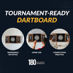 Hathaway Drifter Solid Wood Dartboard & Cabinet Set, Rustic Oak, 6'' L W X 25'' H