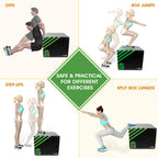 Yes4All 3 In 1 Foam Plyometric Jump Box Jump Training & Conditioning-Plyo Jump Box For Jump Training Fitness Workout Exercise, G
