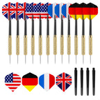 Accmor 12Pcs Steel Tip Darts Set, 18 Grams Professional Metal Darts, Metal Tip Darts With 4 Extra Nylon Shafts, 4 Extra Flights 