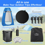 16.5'' Camping Toilet With Pop-Up Privacy Tent Set, Xl Portable Toilet For Camping, Outdoor Showers Changing Rooms, Portable Bat