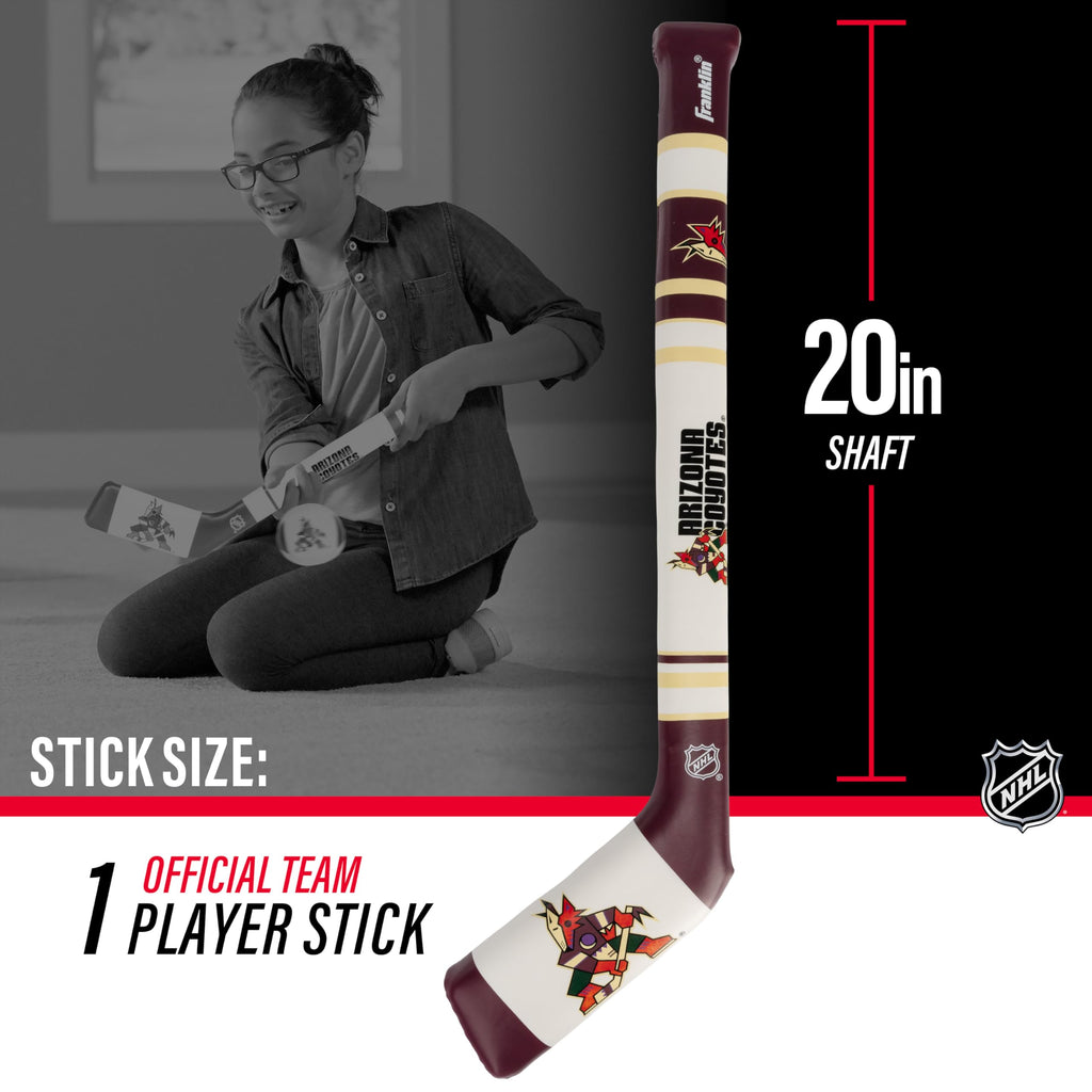 Franklin Sports Arizona Coyotes Nhl Mini Soft Hockey Stick Set - Nhl Team Soft Foam Mini Hockey Stick And Ball Set - Great Toy F