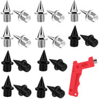 Augsun 20Pcs 1/4Inch Hard Steel Track And Cross Country Spikes With Spike Wrench, Replacement Spikes For Sprint Sports Short Run