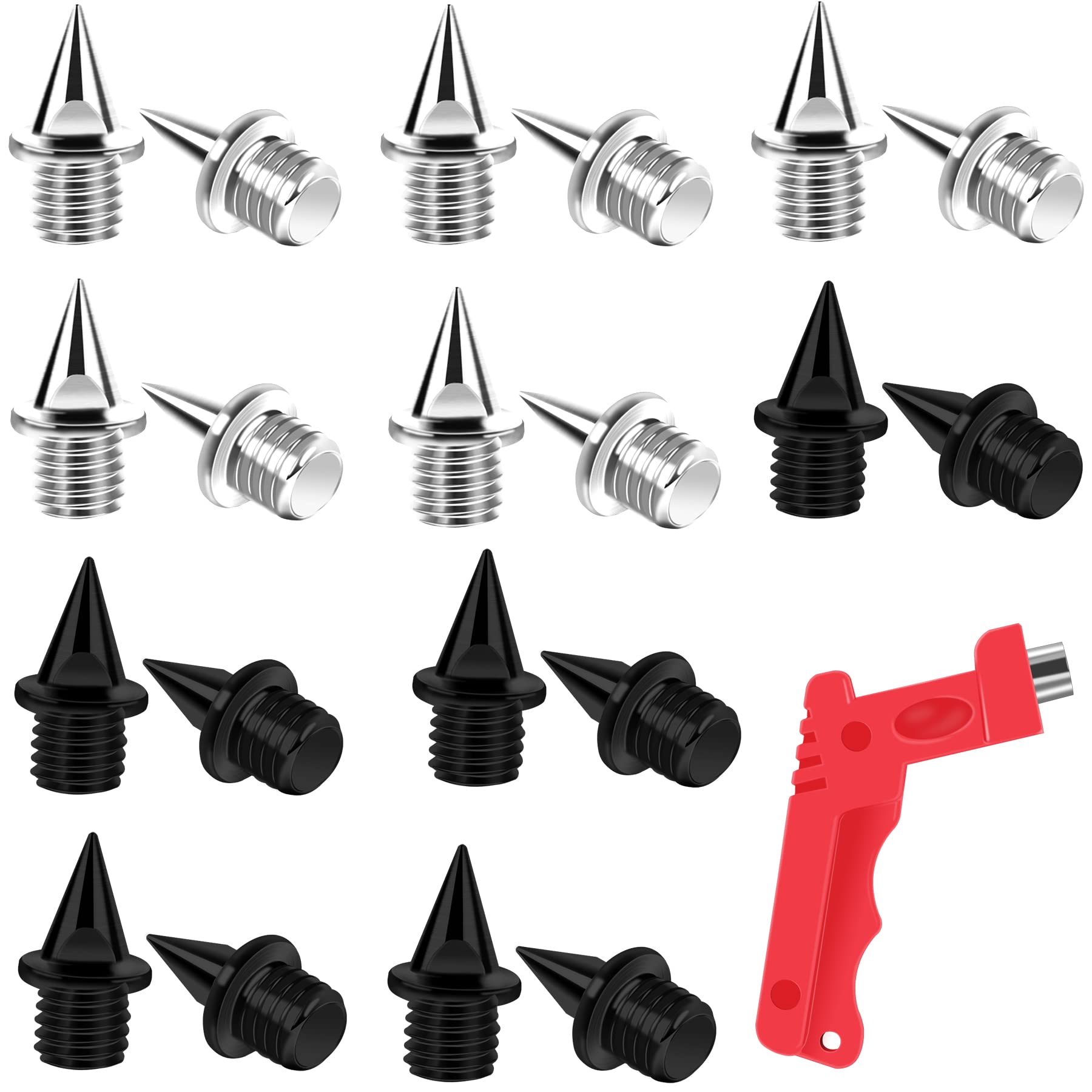 Augsun 20Pcs 1/4Inch Hard Steel Track And Cross Country Spikes With Spike Wrench, Replacement Spikes For Sprint Sports Short Run