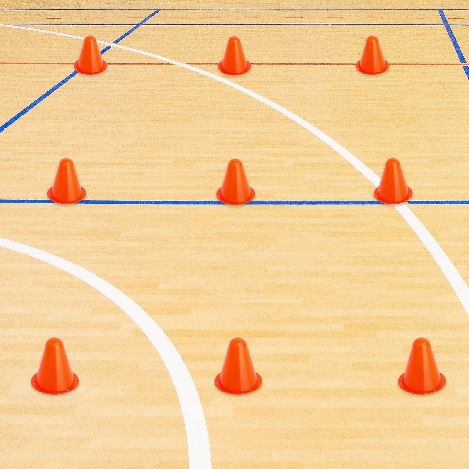 Juvale 50 Pack Mini Cones For Classroom, Small Sports Markers For Soccer, Playground (Orange, 3 In)