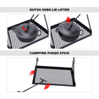 Redcamp Campfire Swing Grill Stand, Portable Hanging Cooking Grill Rack With Dutch Oven Lid Lifter & Hooks For Outdoor Bbq Picni