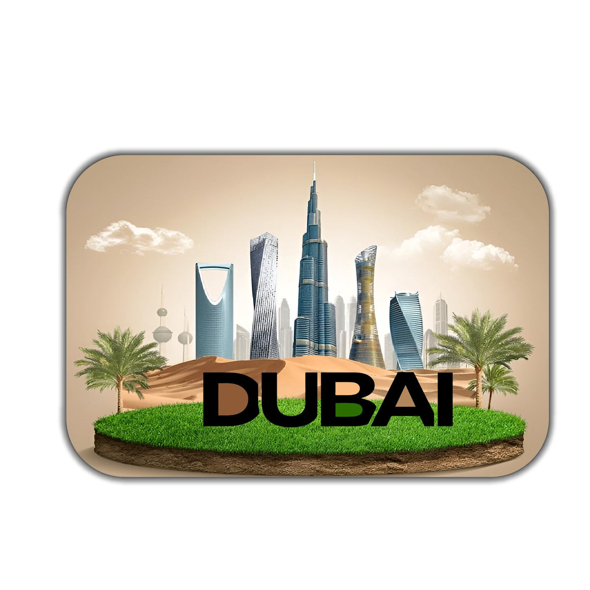 ISEE 360 Dubai Fridge Magnet Souvenir for Decorating Home Kitchen Refrigerator and Office Doors Multicolor Travel Gifts L X H 3 
