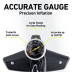 Vibrelli Bike Floor Pump With Gauge & Puncture Kit - 160 Psi - Presta Valve Bike Pump Switches To Schrader - High Pressure Bicyc