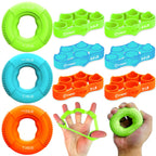 Fitbeast Hand Grip Strengthener, Finger Exerciser, Forearm Strengthener Kit - 9 Pack, Targeted Hand & Forearm Strength, Relief &