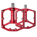 Road/Mountain Bike Pedals - 3 Bearings Bicycle Pedals - 9/16    CNC Machined Flat Pedals with Removable Anti-Skid Nails