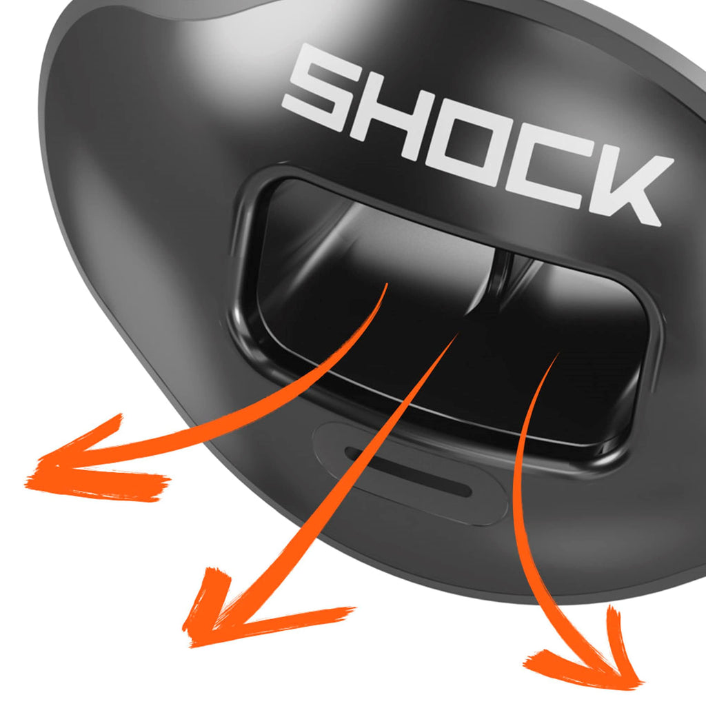 Shock Doctor Max Airflow 2.0 Lip Guard / Mouth Guard For Football 3500. For Youth And Adults Osfa. Breathable Wide Opening Mouth