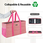 Baleine Extra Large Utility Tote Bag With Wire Frame For Storage (Pink, 1-Pack)