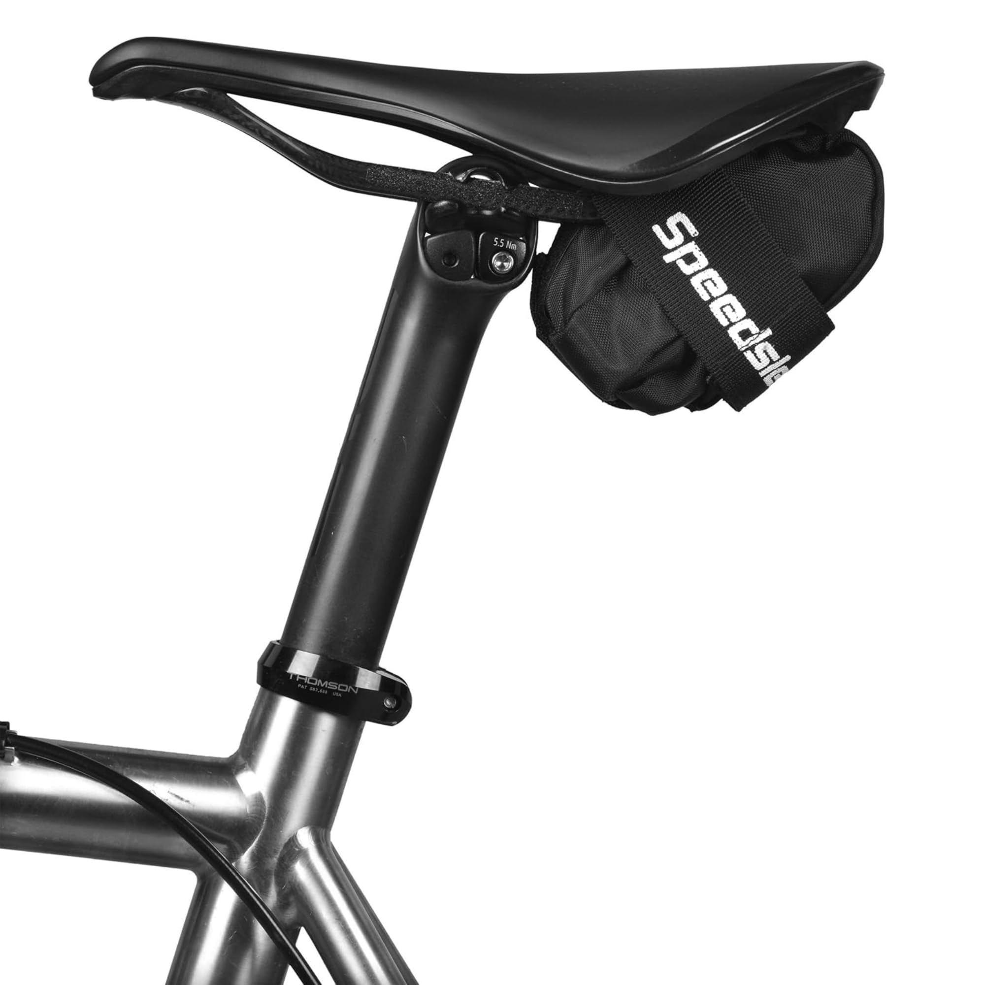 SpeedSleev Spring Under-Seat Saddle Bag - Small - Road, Gravel & MTB Cycling Bag - Dropper Post Compatible - Ranger Og - Black