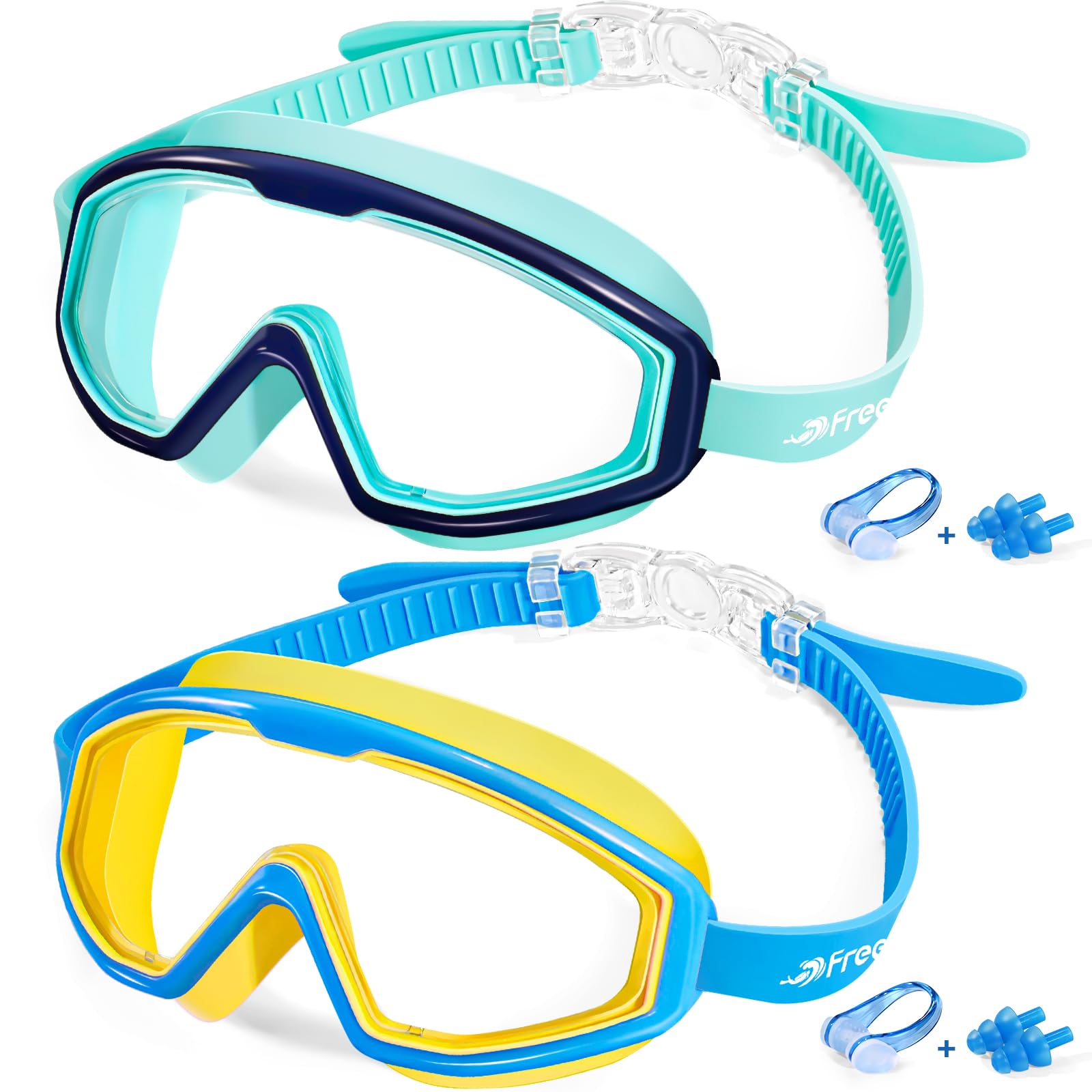 Freela Kids Goggles, Swim Goggles For Kids 3-15, Kids Toddler Goggles For Boys Girls 3-6, 4-7, 8-12, 6-14 Pool Water Beach Kids 