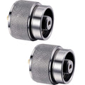 Hotop 2 Pieces Camping Stove Adapter 1 Lb Propane Small Tank Input EN417 Lindal Valve Output Outdoor Cylinder LPG Canister Adapt
