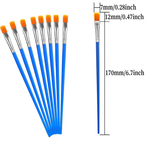 100 Pcs Flat Paint Brushes Set Kids Nylon Hair Acrylic Small Oil Watercolor Artist Painting Kits Bulk For Children