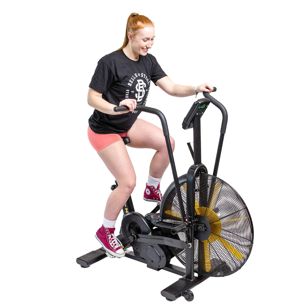 Bells Of Steel Stationary Blitz Air Bike Exercise Bike - Belt Driven Stationary Bike With Phone And Bottle Holder For Commercial