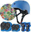 Kids Bike Helmet Set,CPSC Certified with Knee Elbow Wrist Pads Guards,Toddler Adjustable Black Helmet for Ages 2-3-5-8 Girls Chi