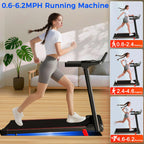 Treadmill with 8% Incline, Walking Pad Treadmill with Handle Bar, Portable Folding Treadmills for Running and Walking, 3.0HP Bru
