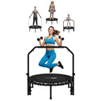 Jumpzylla Fitness Trampoline 40| Foldable Mini Rebounder Trampoline For Adults With Bar | Durable, Quiet, Low-Impact Exercise Eq