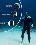 Xuker Wetsuit Men, 3Mm Neoprene Long Sleeve Full Body Front Zip Wet Suit In Cold Water For Diving Surfing Snorkeling Kayaking Sw