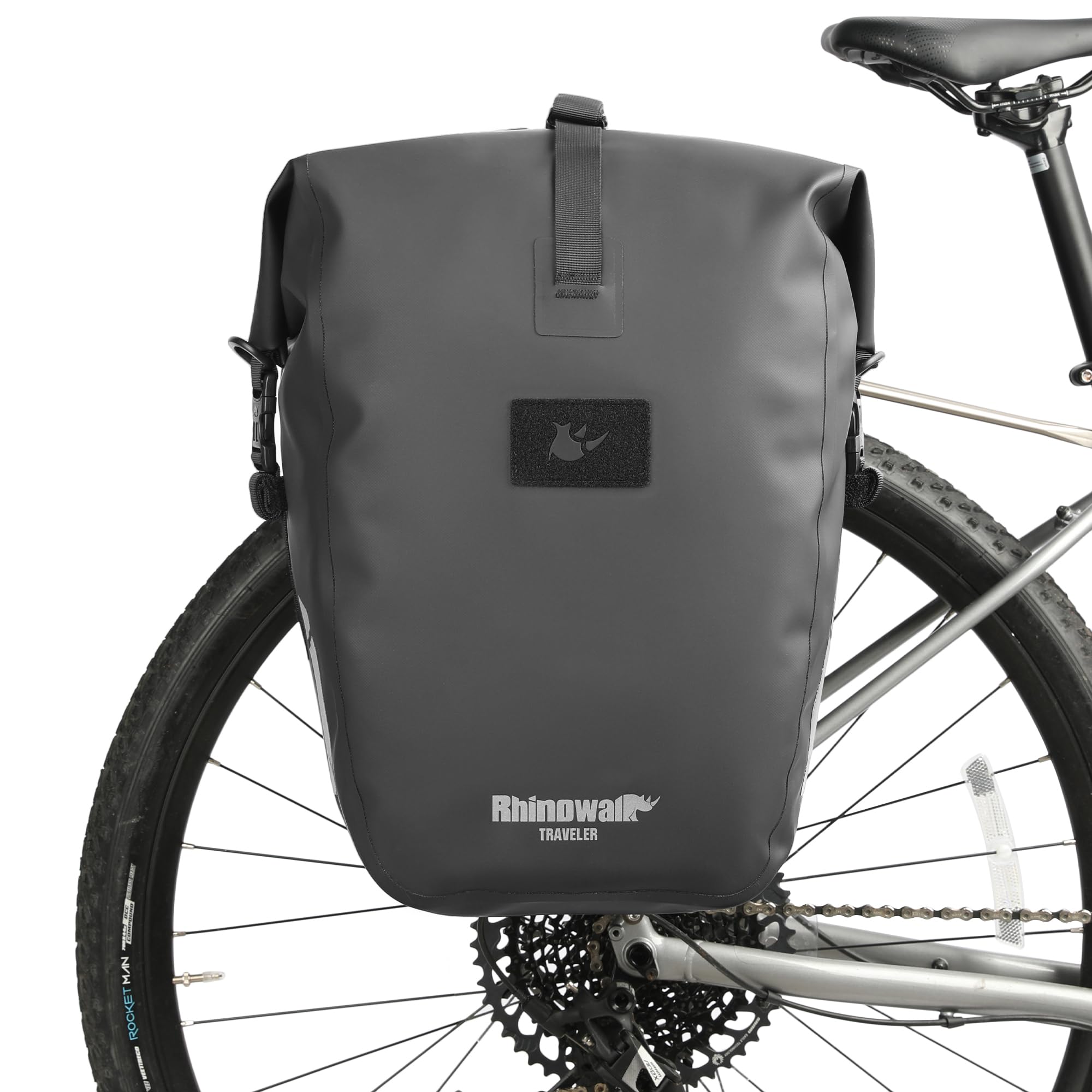 Rhinowalk Waterproof Bike Pannier Bag 25L Quick Release TPU with Shoulder Strap Reflective Design for Commuting Touring Travelin