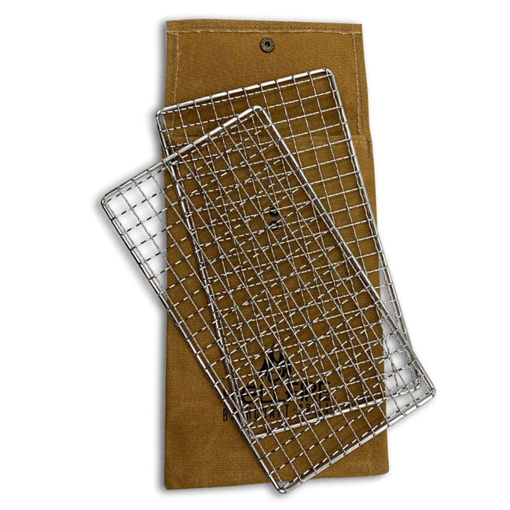 Hellfire Bushcraft Grill Stainless Steel Campfire Cooking Grate (2-Pack) Portable Camping Grate For Fire Cooking Bbq - Canvas Ca