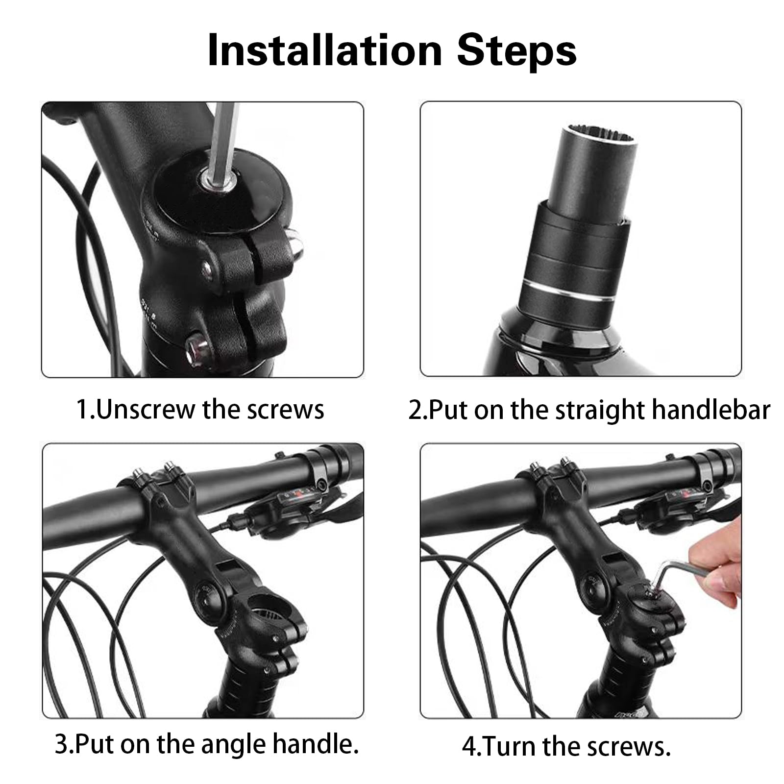 Groword Bike Stem Riser,Adjustable Mtb Stem,28.6Mm Bike Fork Aluminum Adjustable 150Mm,Bike Stem 31.8Mm,Adjustable 120 Degree 11