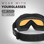 Outdoormaster Ski Goggles Otg - Over Glasses Ski/Snowboard Goggles For Men, Women & Youth - 100% Uv Protection (Blackframe Orang