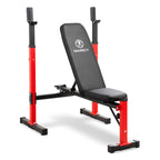 Marcy Foldable Deluxe Standard Weight Bench with Adjustable Back and Bar Catch, Personal Home Gym for Strength Training, Weightl