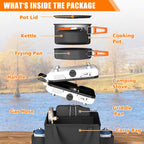 Hisencn Portable Camping Stove, 2 Burner Foldable Camp Stove, 20000 Btu Folding Gas Stove, Portable Propane Stove With Carry Bag