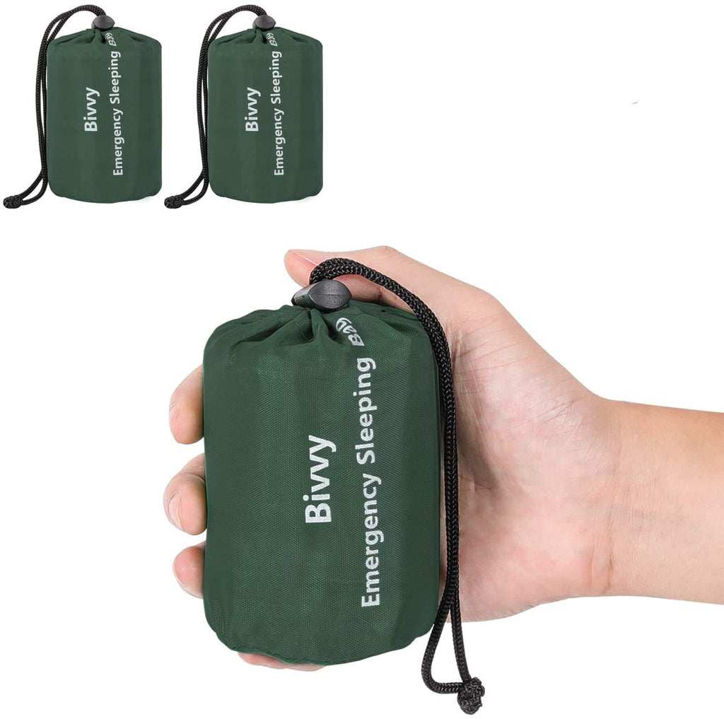 Zmoon Emergency Sleeping Bag 2 Pack Lightweight Survival Sleeping Bags Thermal Bivy Sack Portable Emergency Blanket For Camping,