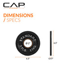 CAP Barbell 2-Inch Olympic Grip Plate, 25-Pounds