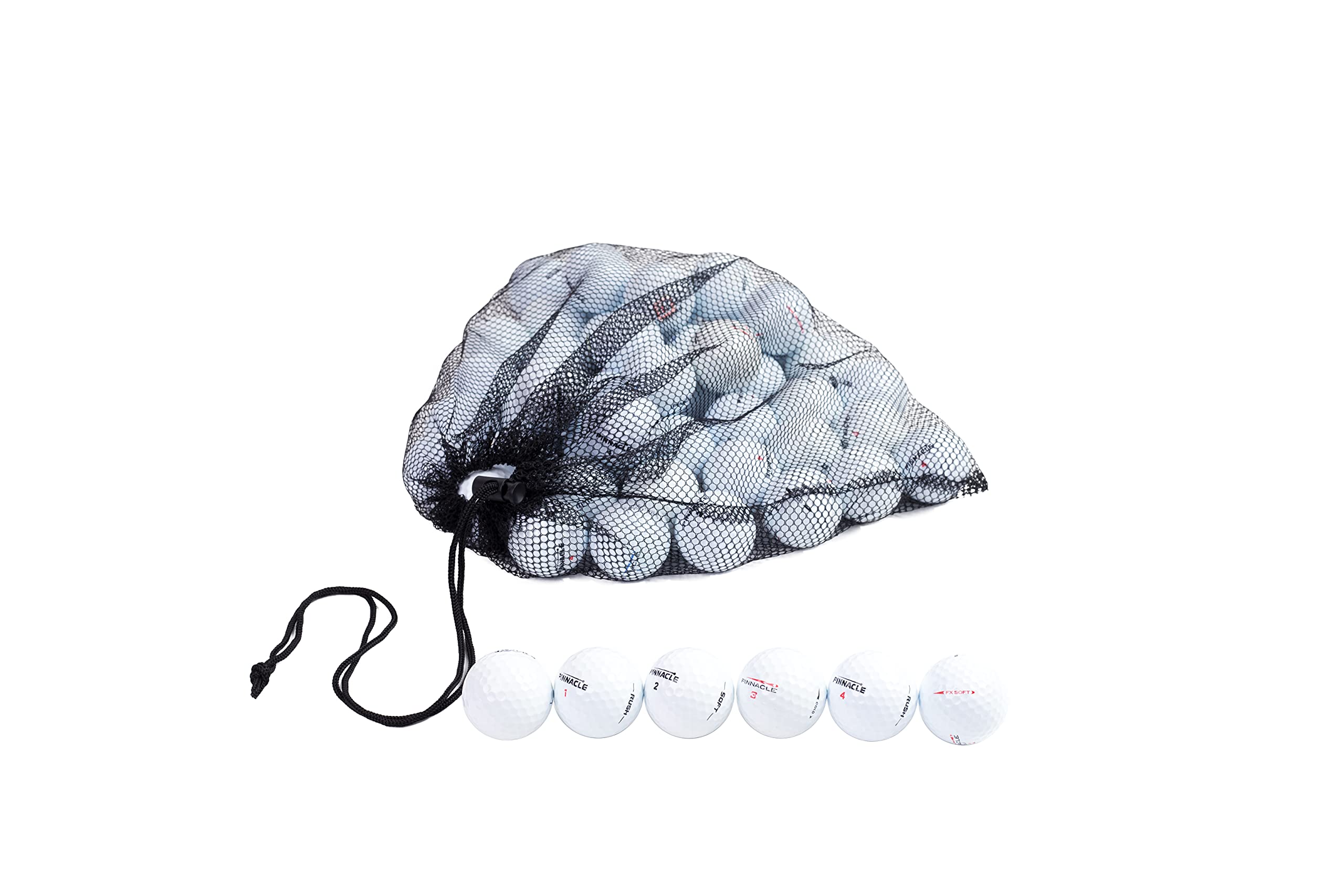 Clean Green Recycled Pinnacle Golf Balls - Good Condition, 48 Balls and Mesh Bag for Women and Men