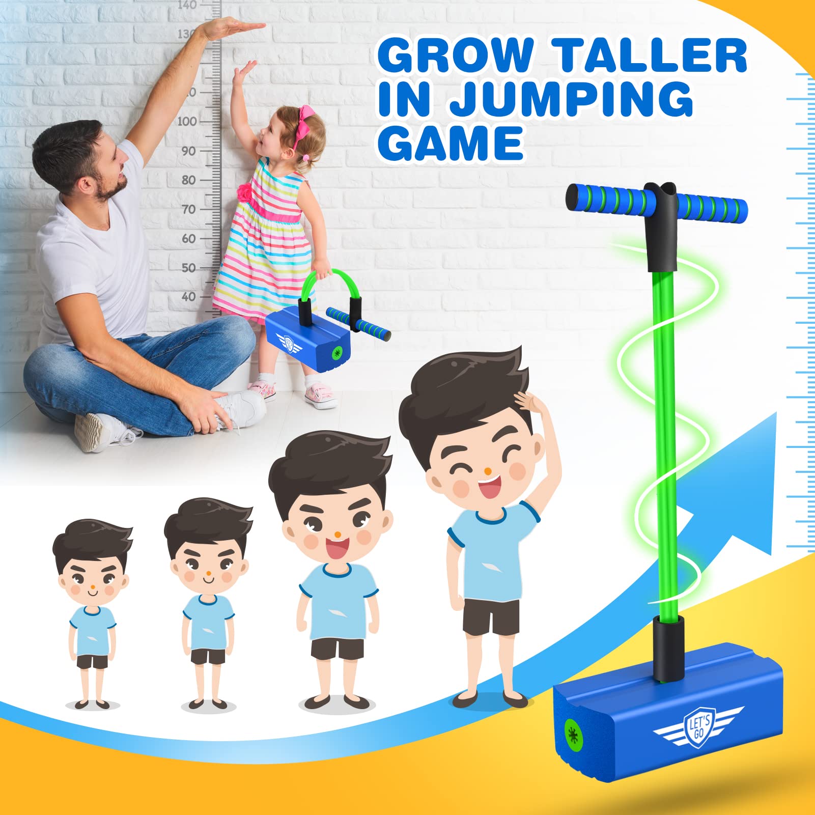 Toys For 3-12 Year Old Boys Girls, Foam Pogo Jumper For Kids Outdoor Toys Gifts For 3-12 Year Old Boys Pogo Stick For Kids Age 7