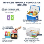 Reusable Ice Packs For Coolers - 5 Pack Freezable Gel Packs For Lunch Box, Camping, Picnic, Medical Cold Therapy - Leakproof & L