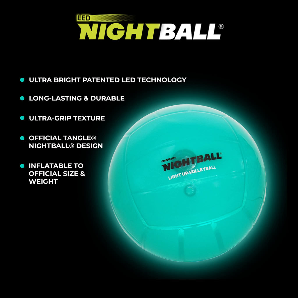 Nightball Led Volleyball - Light Up Glow In The Dark - Outdoor Volleyball Gear For Teens - Teenage Old Gift (Teal)