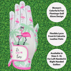 Giggle Golf Women'S Golf Glove (Medium, Worn On Right Hand, Flamingos)