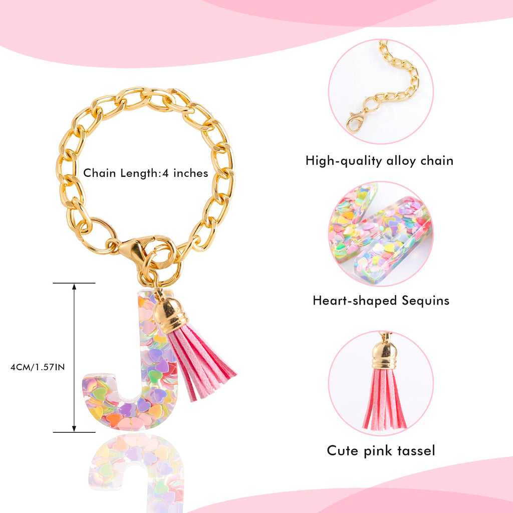 CCINPPY Letter Charm Accessories for Stanley Cup 1 PCS Cute Initial Keychain Handle Charm for Stanley Tumbler for Women Pink Let