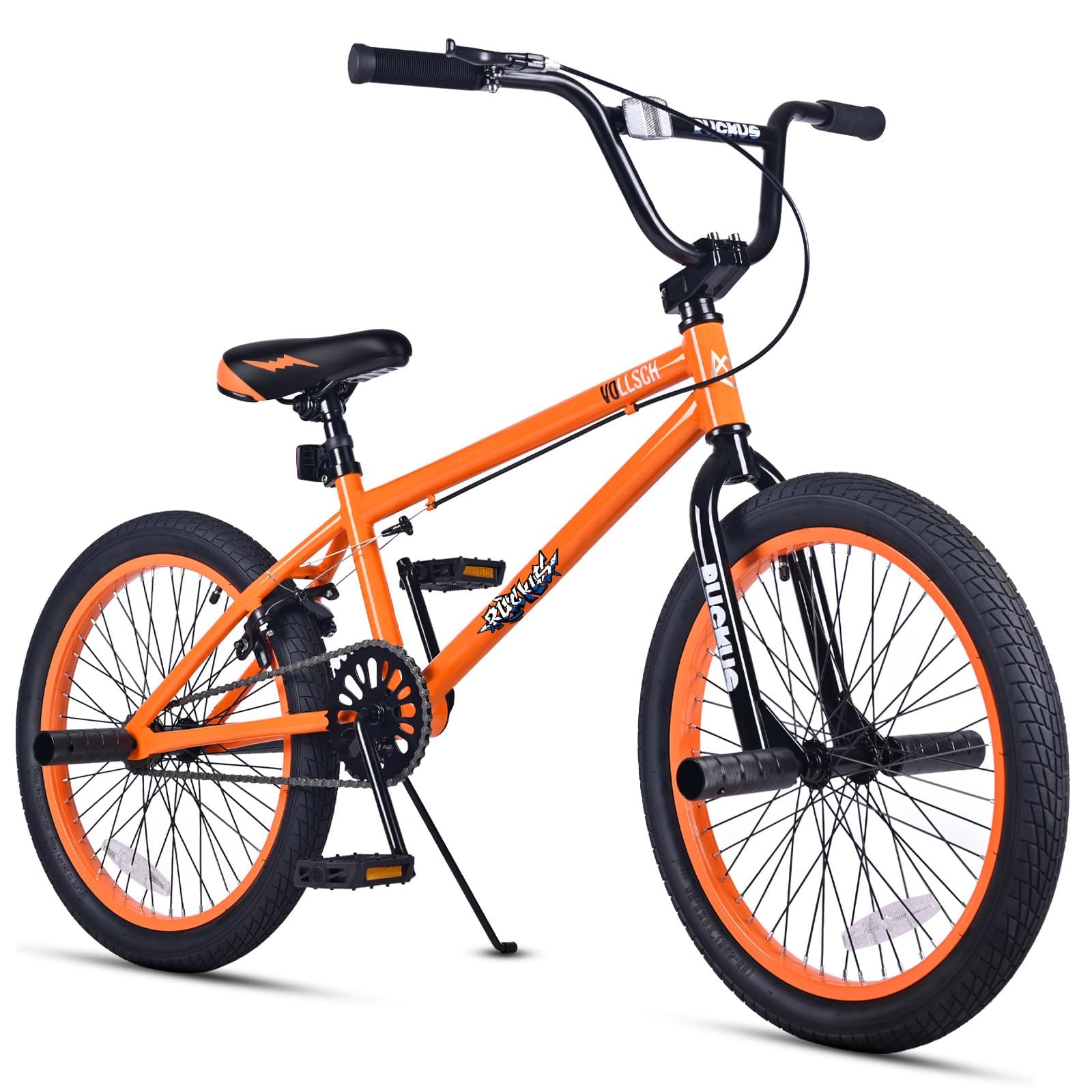 vollsch Freestyle BMX Bikes 20 Inch Kids Bicycle for 8-15 Years Old Teens, Boys, Girls, Beginner-Lever Riders, Orange