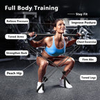 Pilates Bar Kit with Resistance Bands(4 x Bands),3-Section Pilates Flexbands Kit Workout Equipment for Legs,Hip,Waist and Arm,Fi
