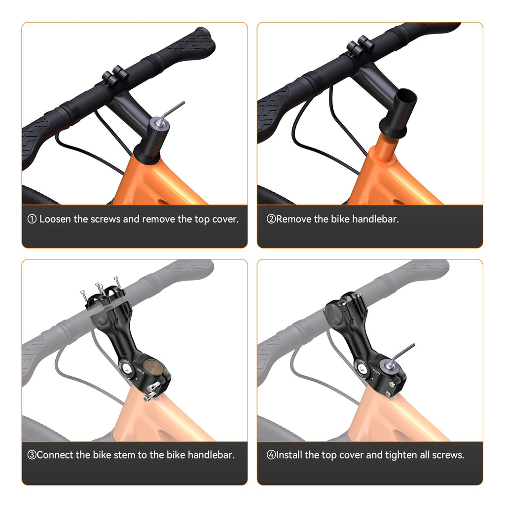 Nicedack Bicycle Stem 31.8Mm X 100Mm, Aluminum Alloy Bicycle Handlebar Stem 60 Adjustable, Bicycle Handlebar Riser, Rustproof Ha