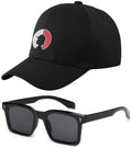 Fufufrog Anime Stylish Adjustable Strap Unisex Cap And Uv Protection Black Sunglass Combo For Men And Women (Pokemon Ash Ball)