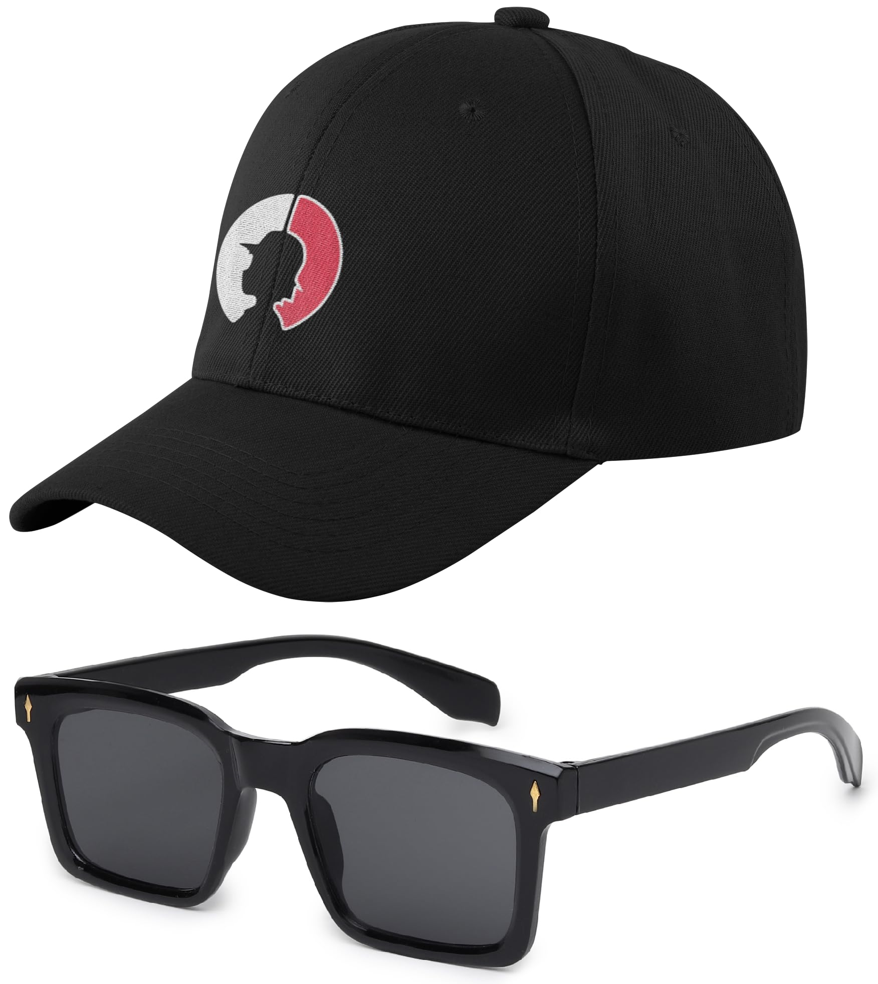 Fufufrog Anime Stylish Adjustable Strap Unisex Cap And Uv Protection Black Sunglass Combo For Men And Women (Pokemon Ash Ball)