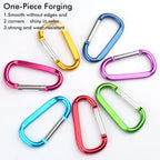 6Pcs Carabiner Caribeaner Clip,3'' Large Aluminum D Ring Shape Carabeaner With 6Pcs Keyring Keychain Hook (2 Orange+2 Navy+2 Red