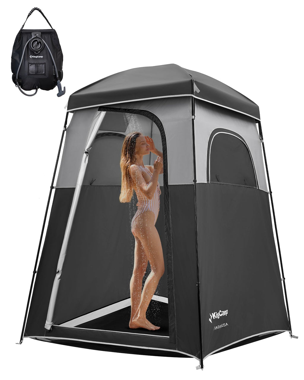 Kingcamp Camping Shower Tent, Portable Outdoor Privacy Toilet & Changing Tent Windproof & Waterproof Easy Setup 1 Or 2 Room Shel