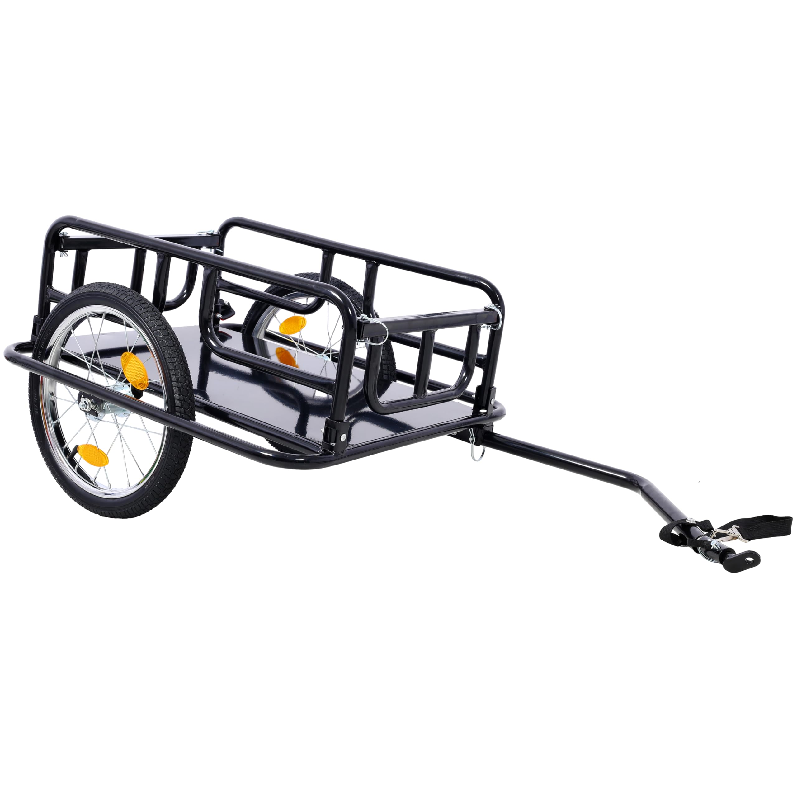 Bike Cargo Trailer, Bicycle Trailer, 110 Lbs Load Capacity, Heavy-Duty Bike Trailer Storage Cart, Foldable Compact Storage with 