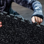 SUPERJARE 0.56 Thick 12 Pcs 48 Sq Ft Rubber Top Exercise Equipment Mats, High Density EVA Foam Mats with Rubber Top, Interlock