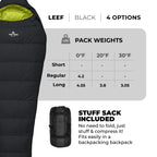 Teton Sports Leef Lightweight Mummy Sleeping Bag; Great For Hiking, Backpacking And Camping; Free Compression Sack; 30F Long, Bl